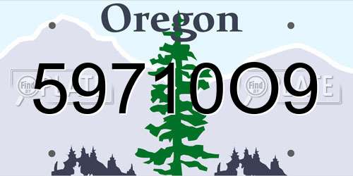 59710O9 Oregon License Plate