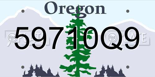 59710Q9 Oregon License Plate