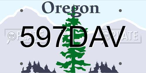 597DAV Oregon License Plate