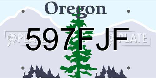 597FJF Oregon License Plate