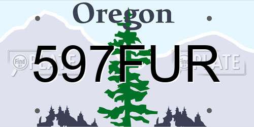 597FUR Oregon License Plate