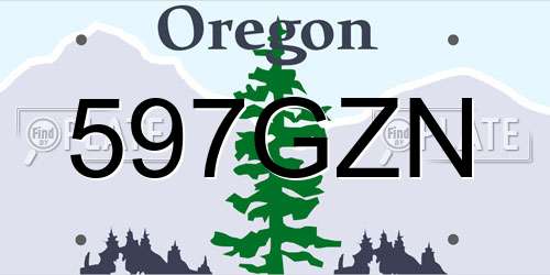 597GZN Oregon License Plate