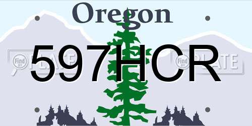 597HCR Oregon License Plate
