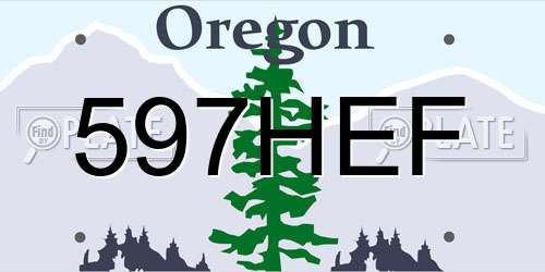 597HEF Oregon License Plate