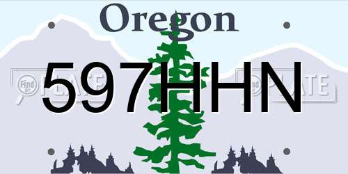 597HHN Oregon License Plate