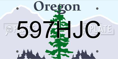 597HJC Oregon License Plate