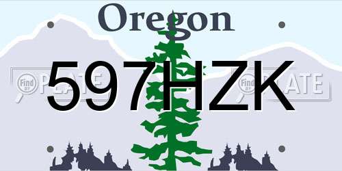 597HZK Oregon License Plate