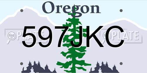 597JKC Oregon License Plate