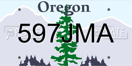 597JMA Oregon License Plate