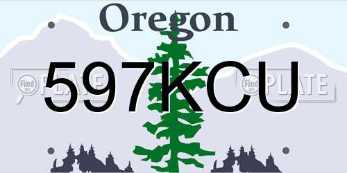 597KCU Oregon License Plate