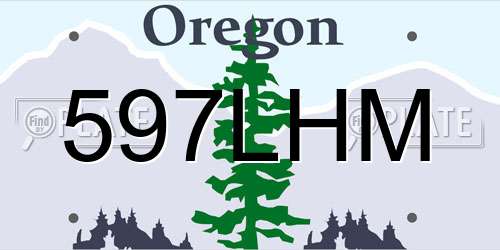 597LHM Oregon License Plate
