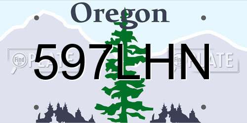 597LHN Oregon License Plate