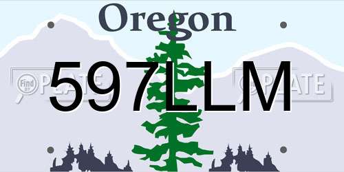 597LLM Oregon License Plate