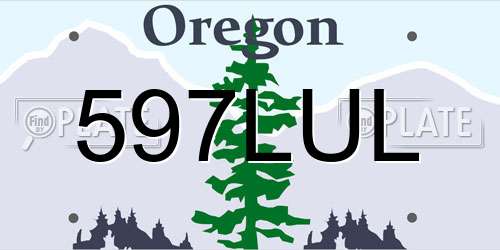 597LUL Oregon License Plate