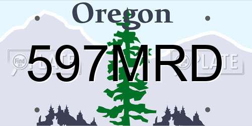 597MRD Oregon License Plate