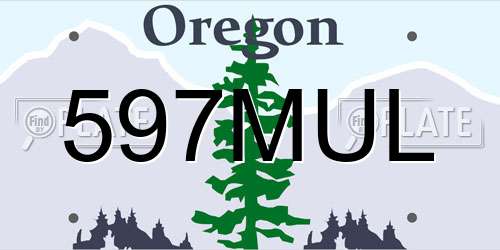 597MUL Oregon License Plate
