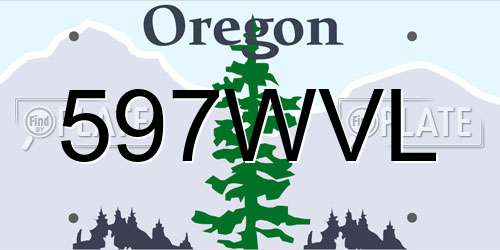 597WVL Oregon License Plate
