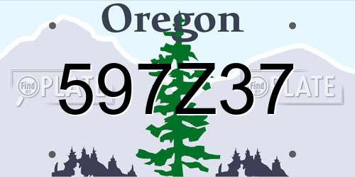 597Z37 Oregon License Plate