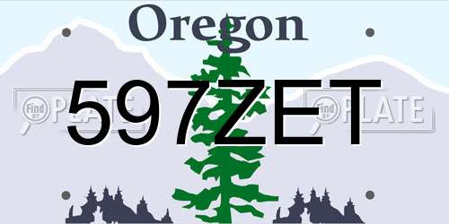 597ZET Oregon License Plate