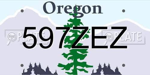 597ZEZ Oregon License Plate