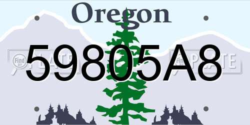 59805A8 Oregon License Plate