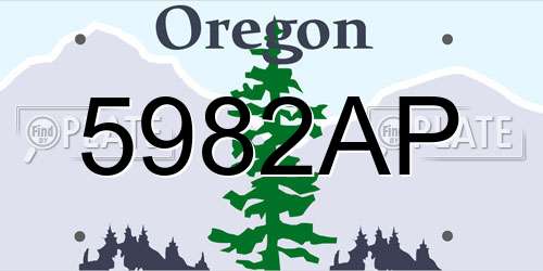5982AP Oregon License Plate