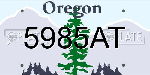 5985AT Oregon License Plate
