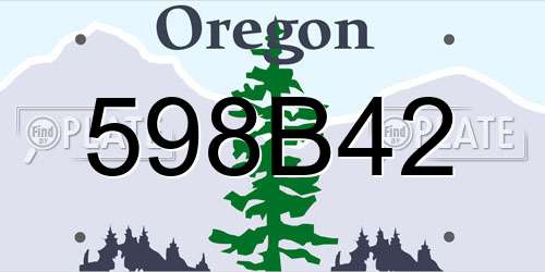 598B42 Oregon License Plate