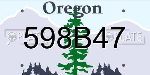 598B47 Oregon License Plate
