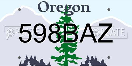 598BAZ Oregon License Plate
