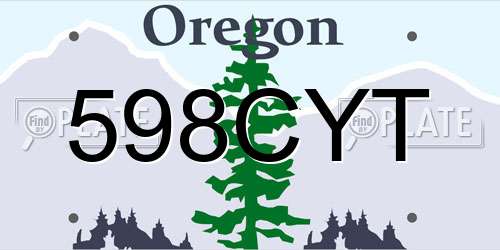 598CYT Oregon License Plate