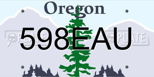 598EAU Oregon License Plate