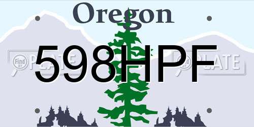 598HPF Oregon License Plate