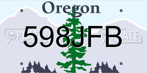 598JFB Oregon License Plate