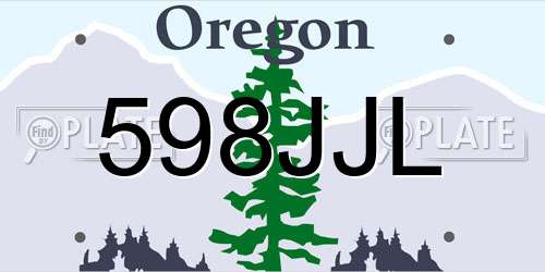 598JJL Oregon License Plate