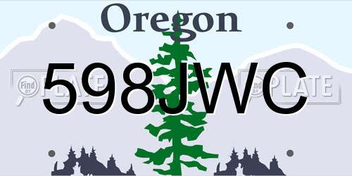 598JWC Oregon License Plate