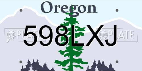 598LXJ Oregon License Plate