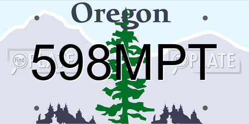 598MPT Oregon License Plate