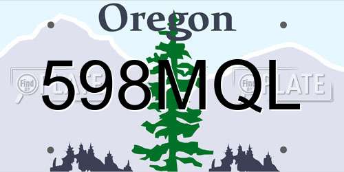 598MQL Oregon License Plate