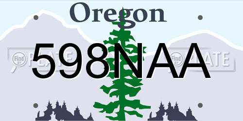 598NAA Oregon License Plate