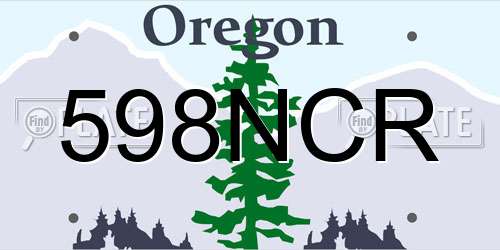 598NCR Oregon License Plate