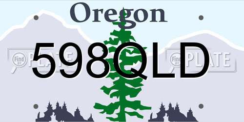 598QLD Oregon License Plate