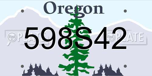 598S42 Oregon License Plate