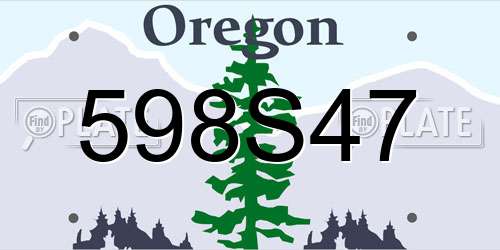 598S47 Oregon License Plate