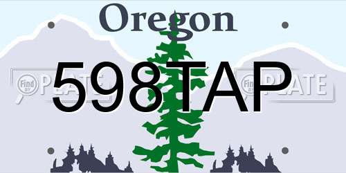 598TAP Oregon License Plate