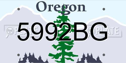 5992BG Oregon License Plate
