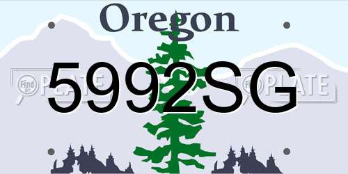 5992SG Oregon License Plate