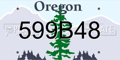 599B48 Oregon License Plate