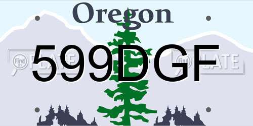 599DGF Oregon License Plate