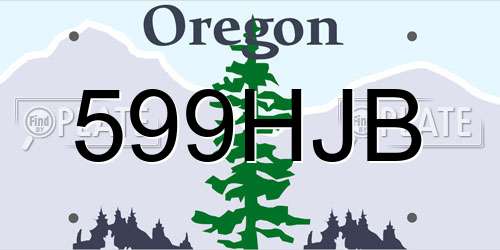 599HJB Oregon License Plate
